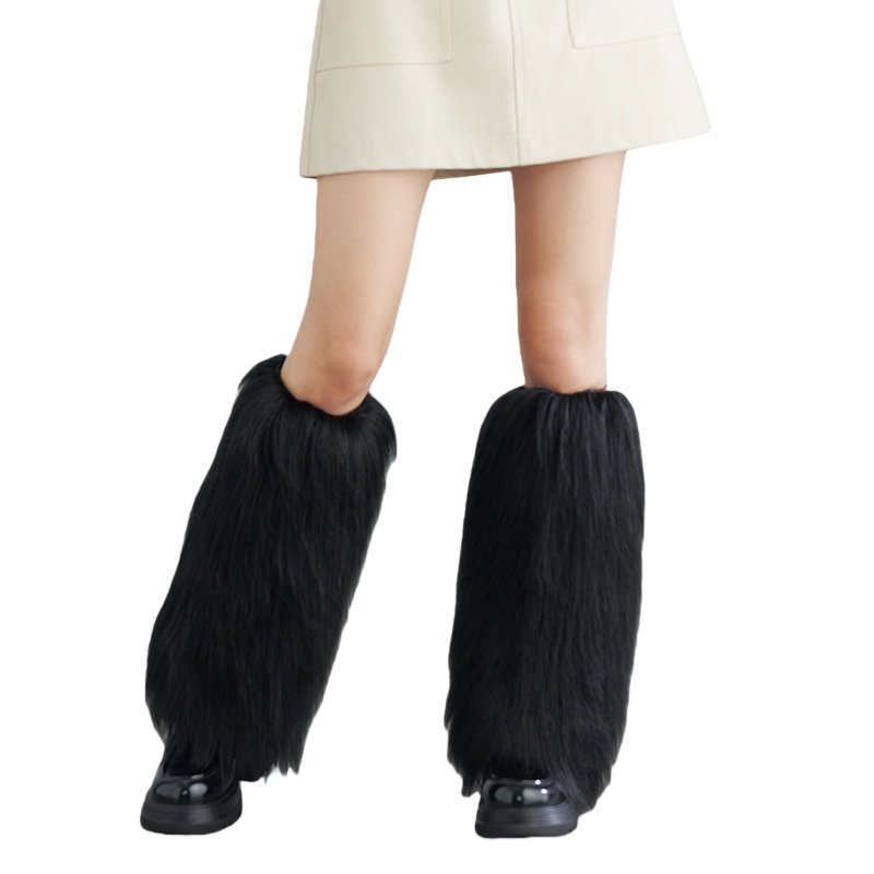 Fluffy Faux Fur Leg Warmers Winter Plush Boot Covers Thick Fuzzy Leg Covers